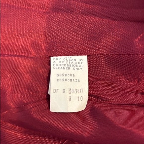 Vintage JH Collectibles Wool Mohair Tweed Blazer burgundy cream Academia 10 - Picture 10 of 11